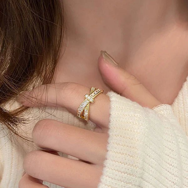 Cross Shaped Adjustable Finger Ring