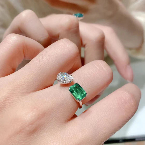 Green Rectangular Finger Ring
