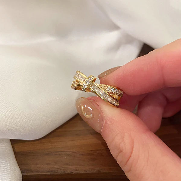 Cross Shaped Adjustable Finger Ring