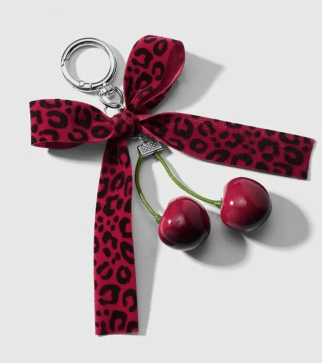 Cherry Bow Bag Charm
