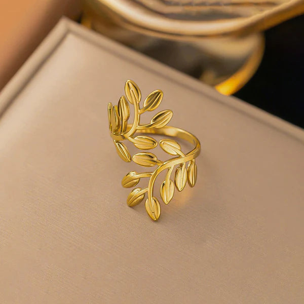 Leaf Themed Adjustable Finger Ring