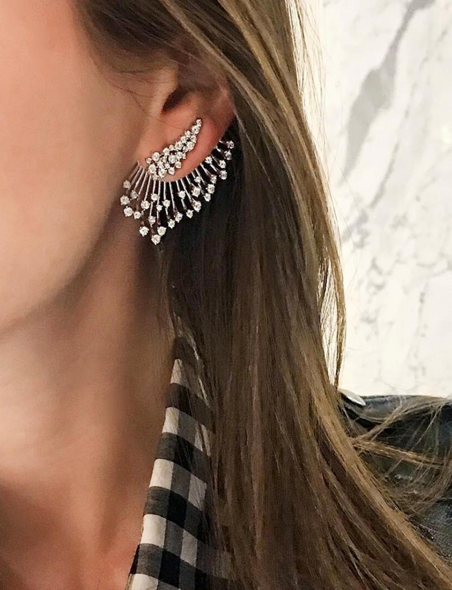 Asymmetrical Silver Rhinestone stud