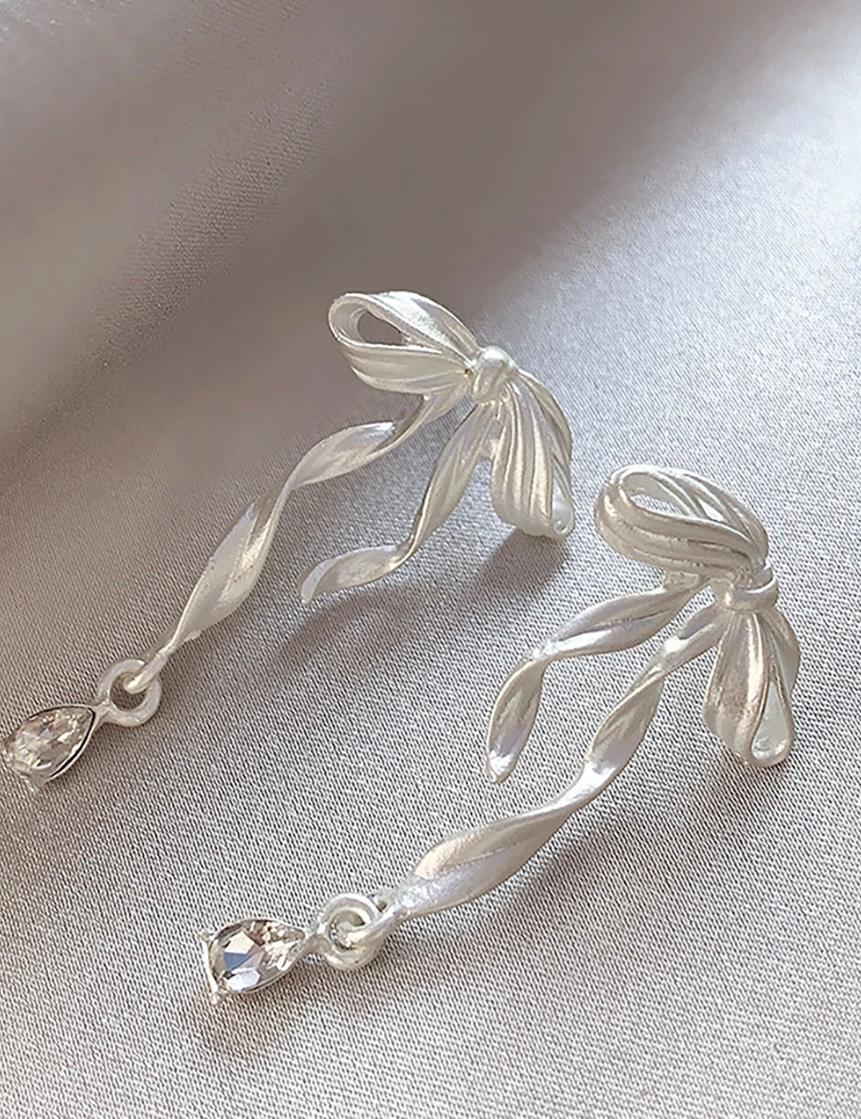Silver Bow Earrings