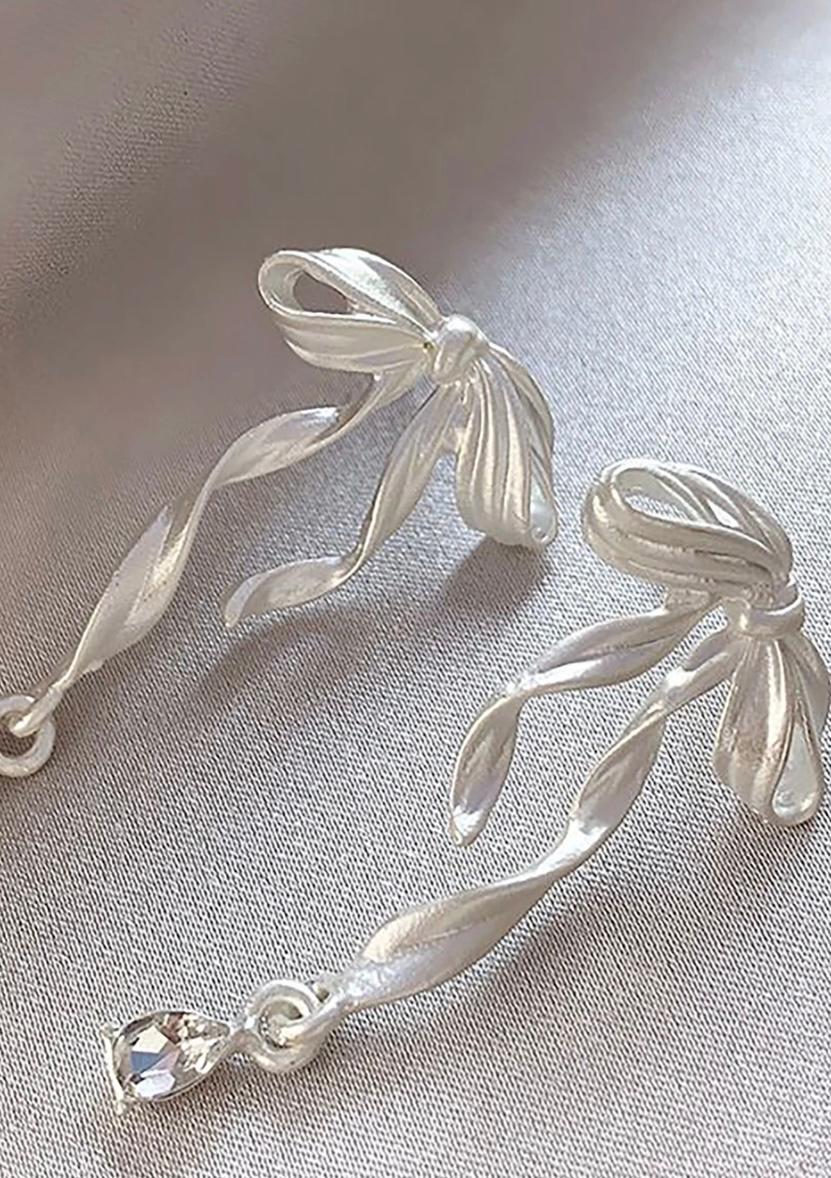 Silver Bow Earrings