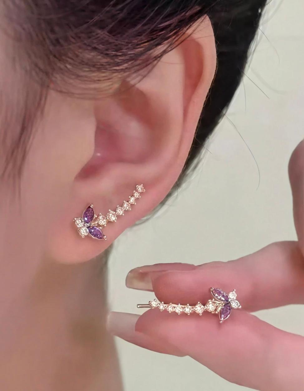 Butterfly Rhinestone Earrings