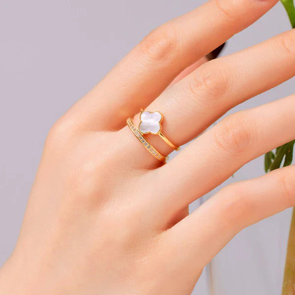 Clover Themed Adjustable Finger Ring