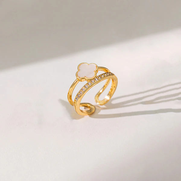 Clover Themed Adjustable Finger Ring