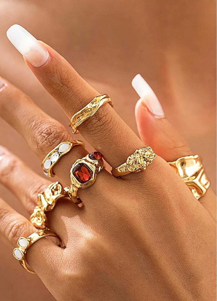 Stone Statement Ring Set of 7