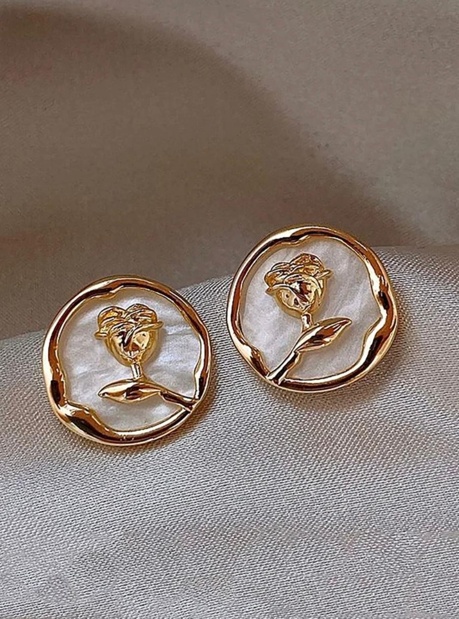 Golden Rose Earrings
