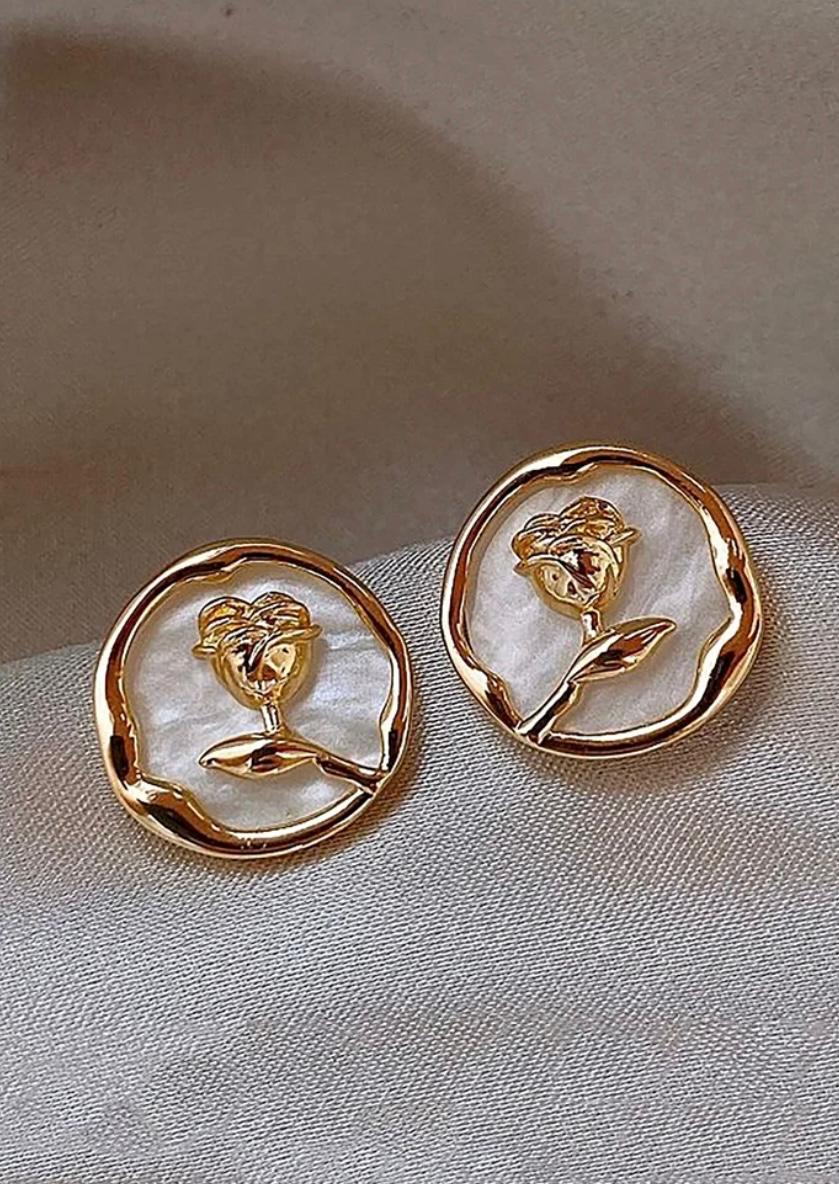 Golden Rose Earrings