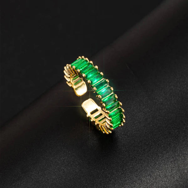 Green Adjustable Finger Ring For Women
