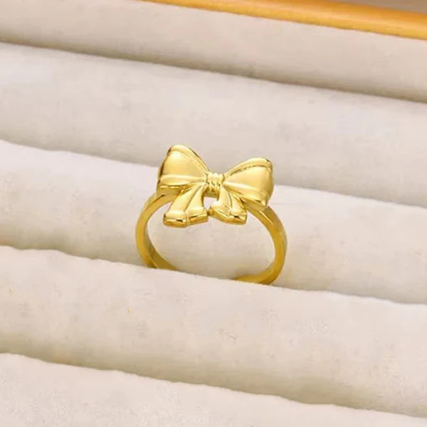 Bow Themed Adjustable Finger Ring