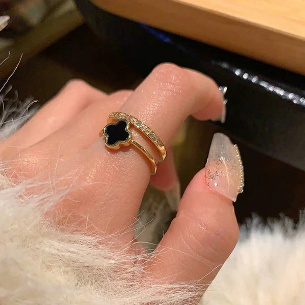 Clover Themed Adjustable Finger Ring