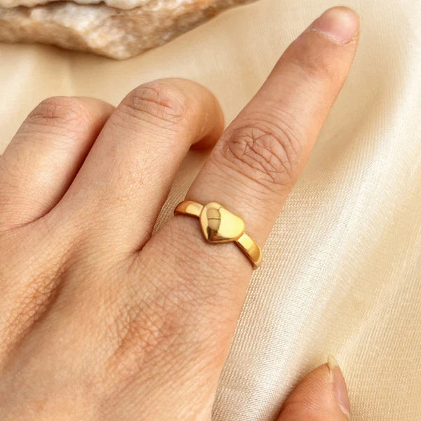 Heart Themed Adjustable Finger Ring