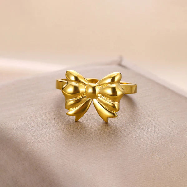 Bow Themed Adjustable Finger Ring