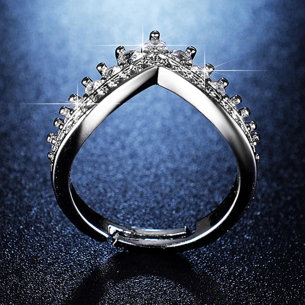 V Shape Anti Tarnish Adjustable Finger Ring