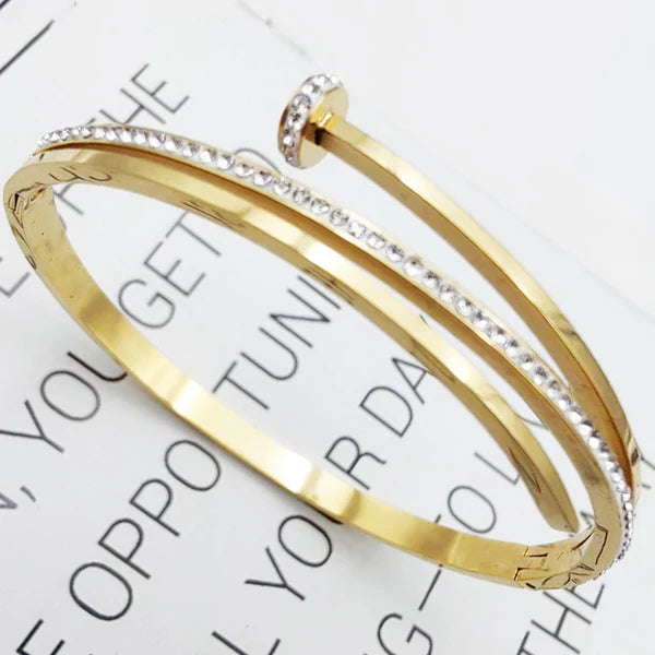 Diamond Studded Nail Bracelet