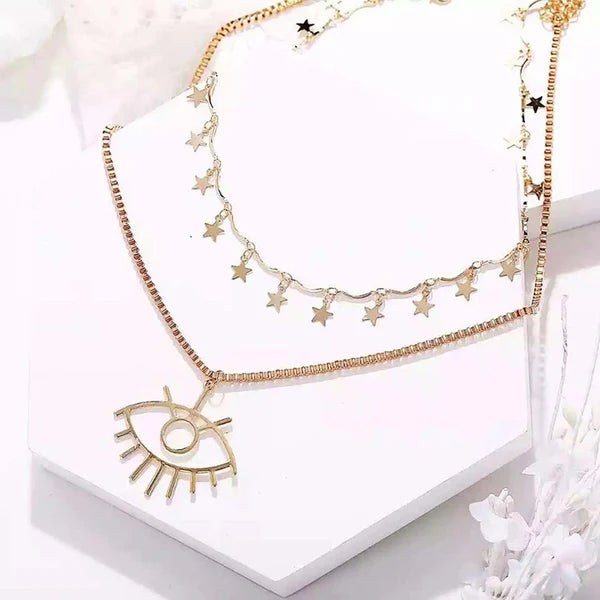 Double Layered Eye Designed Necklace