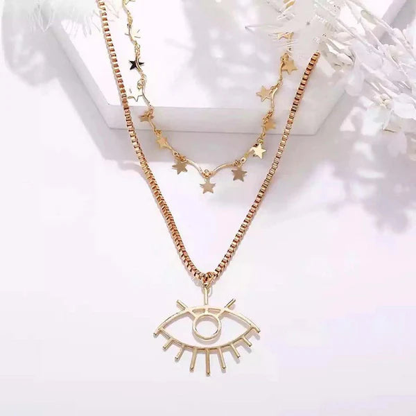 Double Layered Eye Designed Necklace