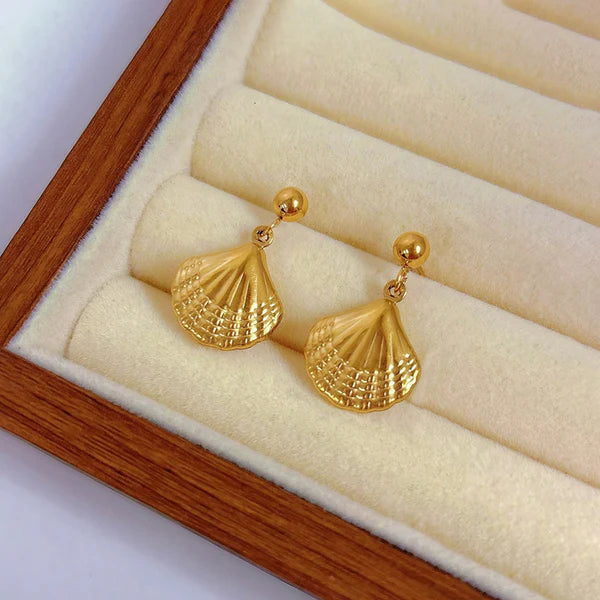 Shell Themed Drop Earrings