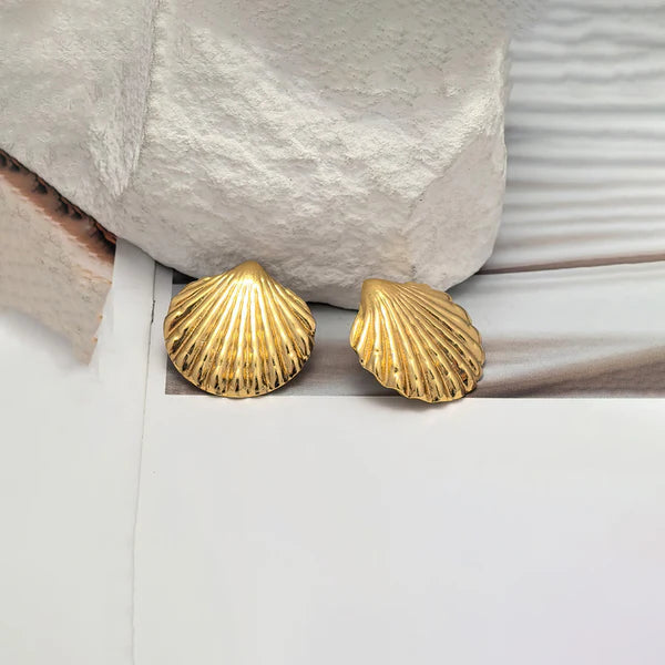 Seashell Shaped Stud Earrings
