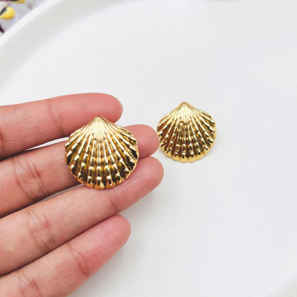 Seashell Shaped Stud Earrings