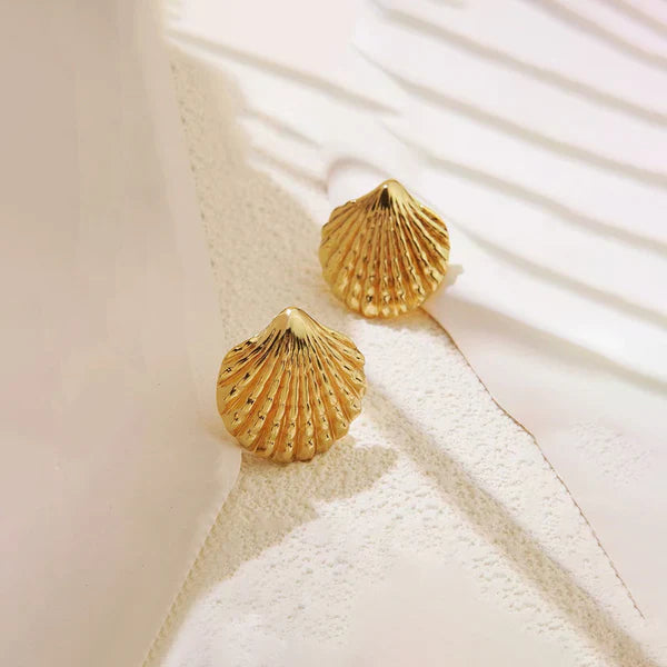 Seashell Shaped Stud Earrings