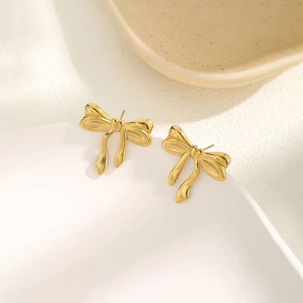Golden Bow Themed Earrings