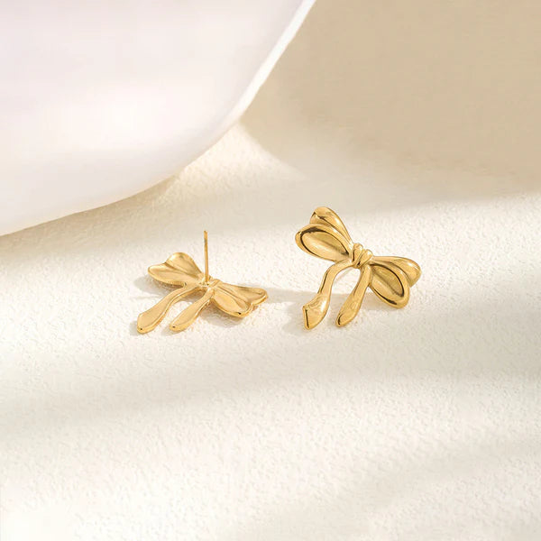 Golden Bow Themed Earrings