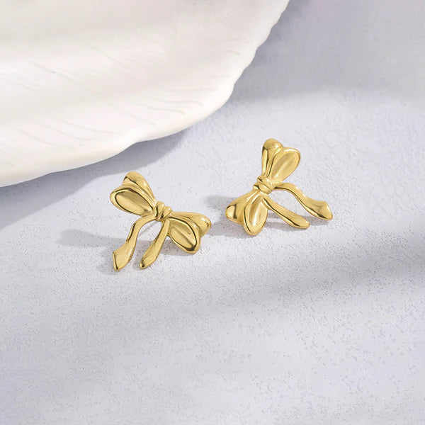 Golden Bow Themed Earrings
