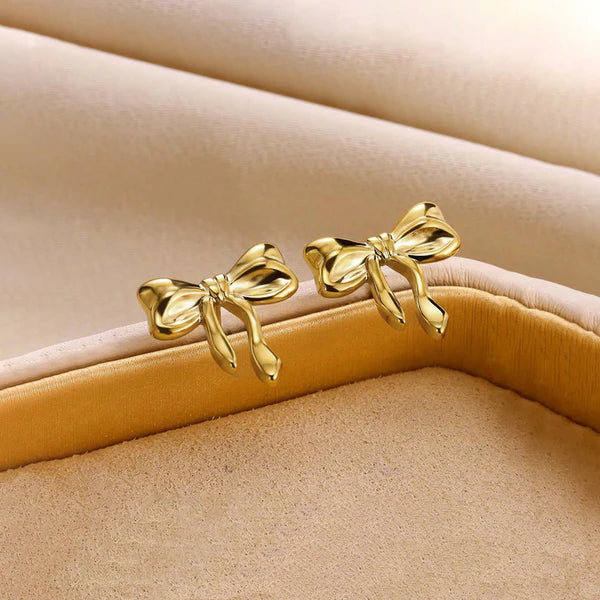 Golden Bow Themed Earrings