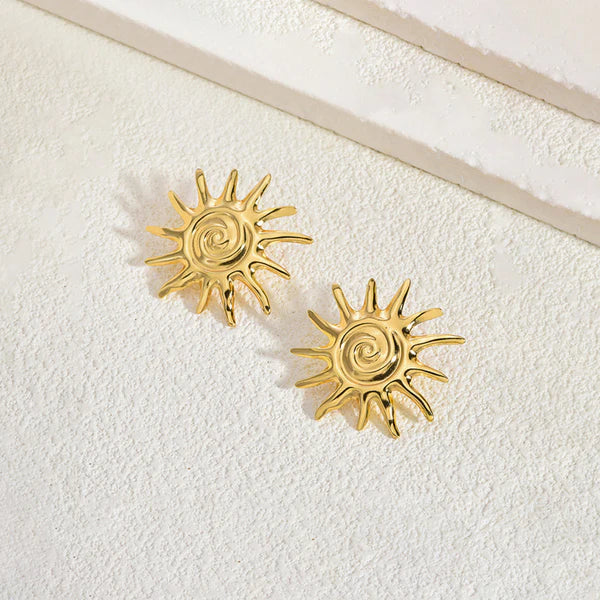 Sun Shaped Stud Earrings