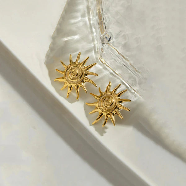 Sun Shaped Stud Earrings