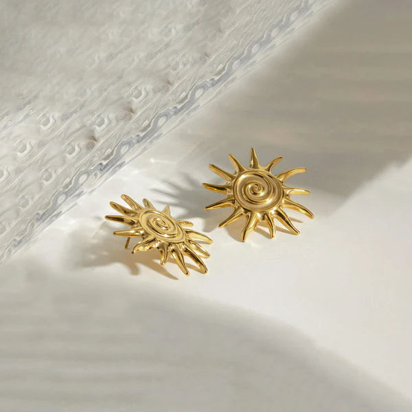 Sun Shaped Stud Earrings