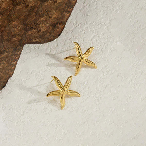 Golden Starfish Studs