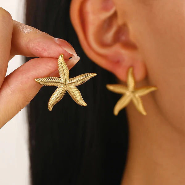 Golden Starfish Studs