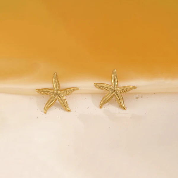 Golden Starfish Studs