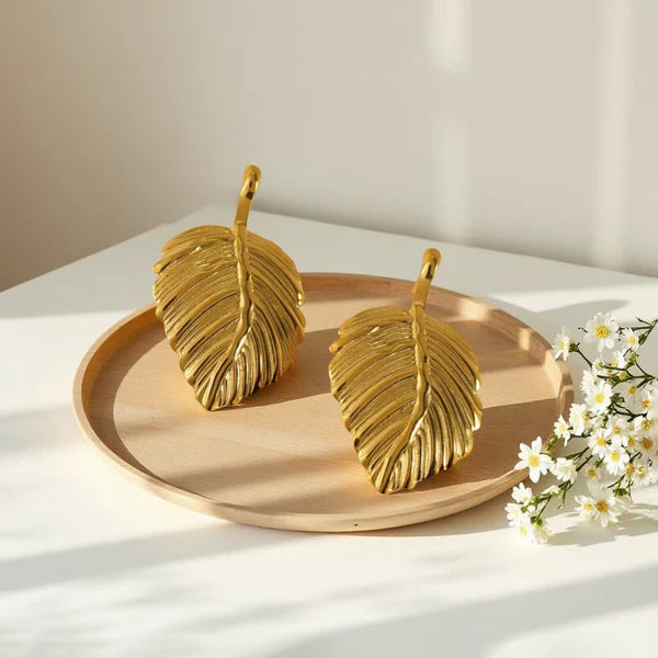 Leaf Shaped Stud Earrings