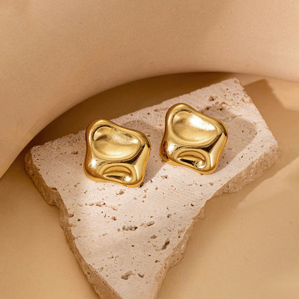 Square Shaped Statement Stud Earrings