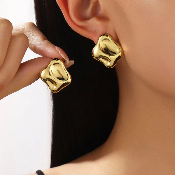 Square Shaped Statement Stud Earrings