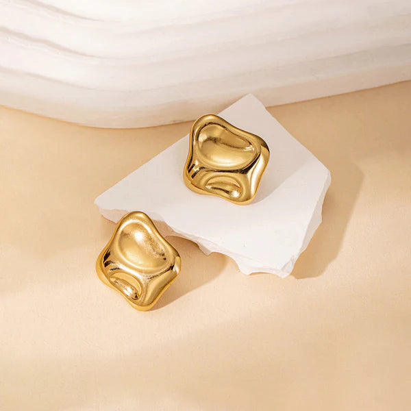 Square Shaped Statement Stud Earrings
