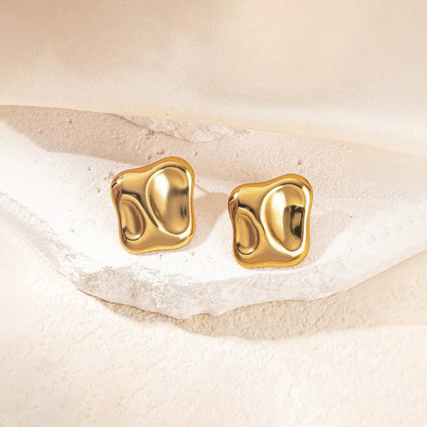 Square Shaped Statement Stud Earrings