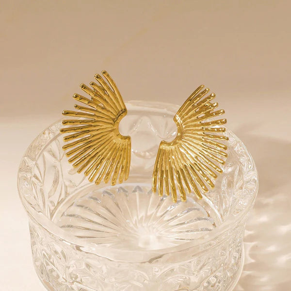 Half Sun Ray Themed Earrings