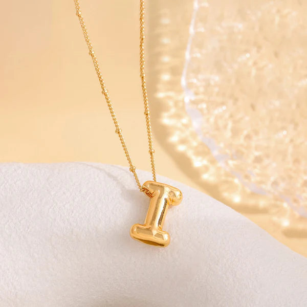 Golden I alphabet Pendant
