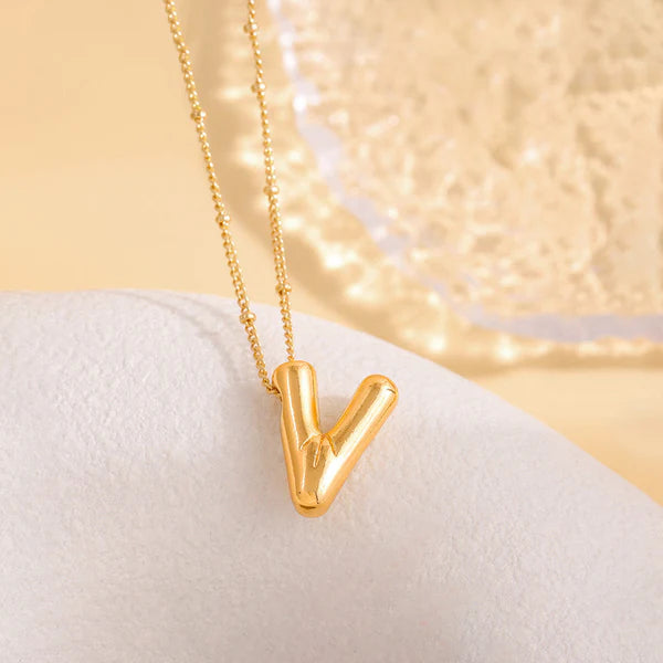 Golden V Alphabet Pendant