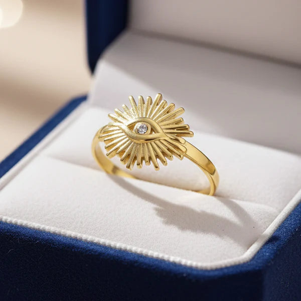 Evil Eye Themed Adjustable Ring