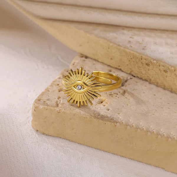 Evil Eye Themed Adjustable Ring