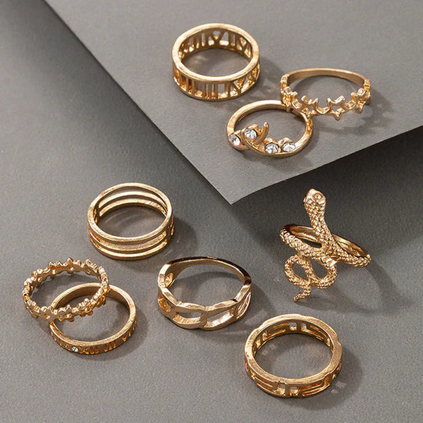 Gold Plated Snake Inspired Rings