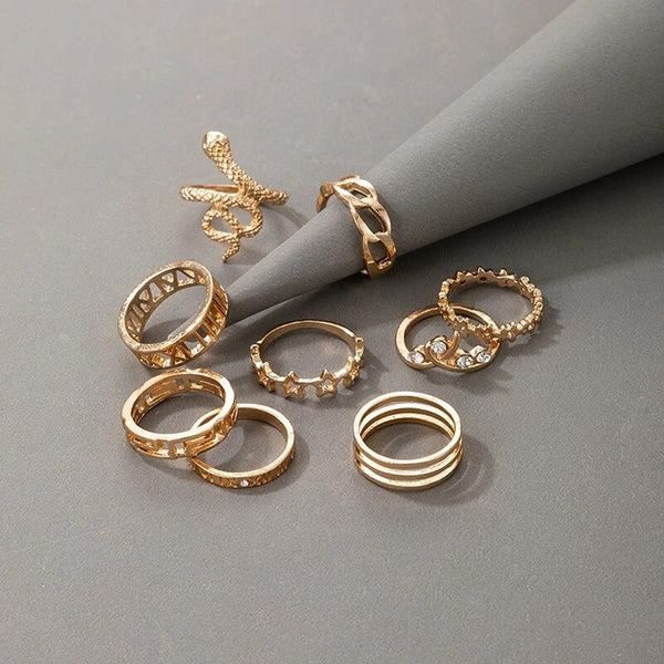 Gold Plated Snake Inspired Rings