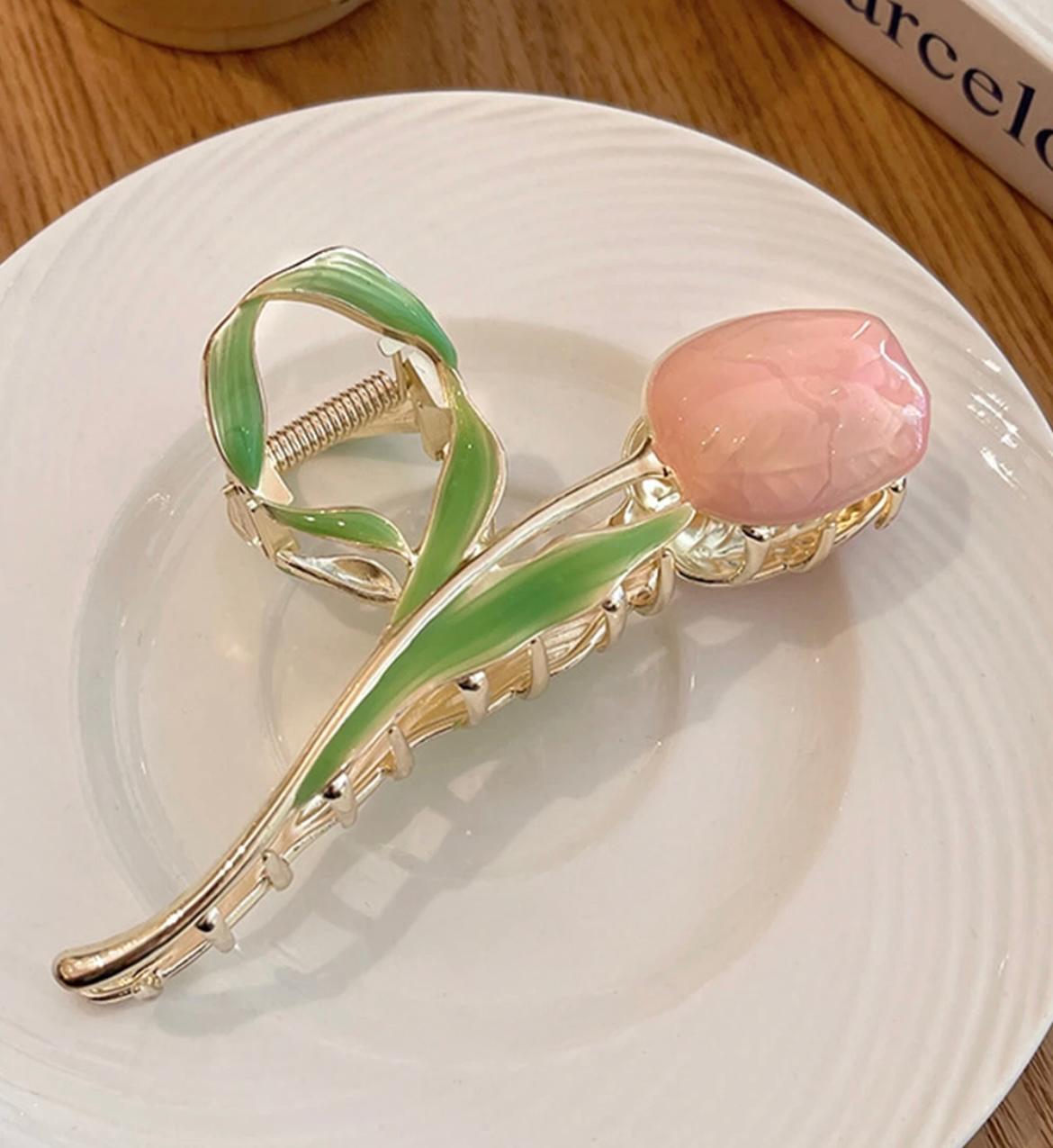 Lotus Hair Claw Clip